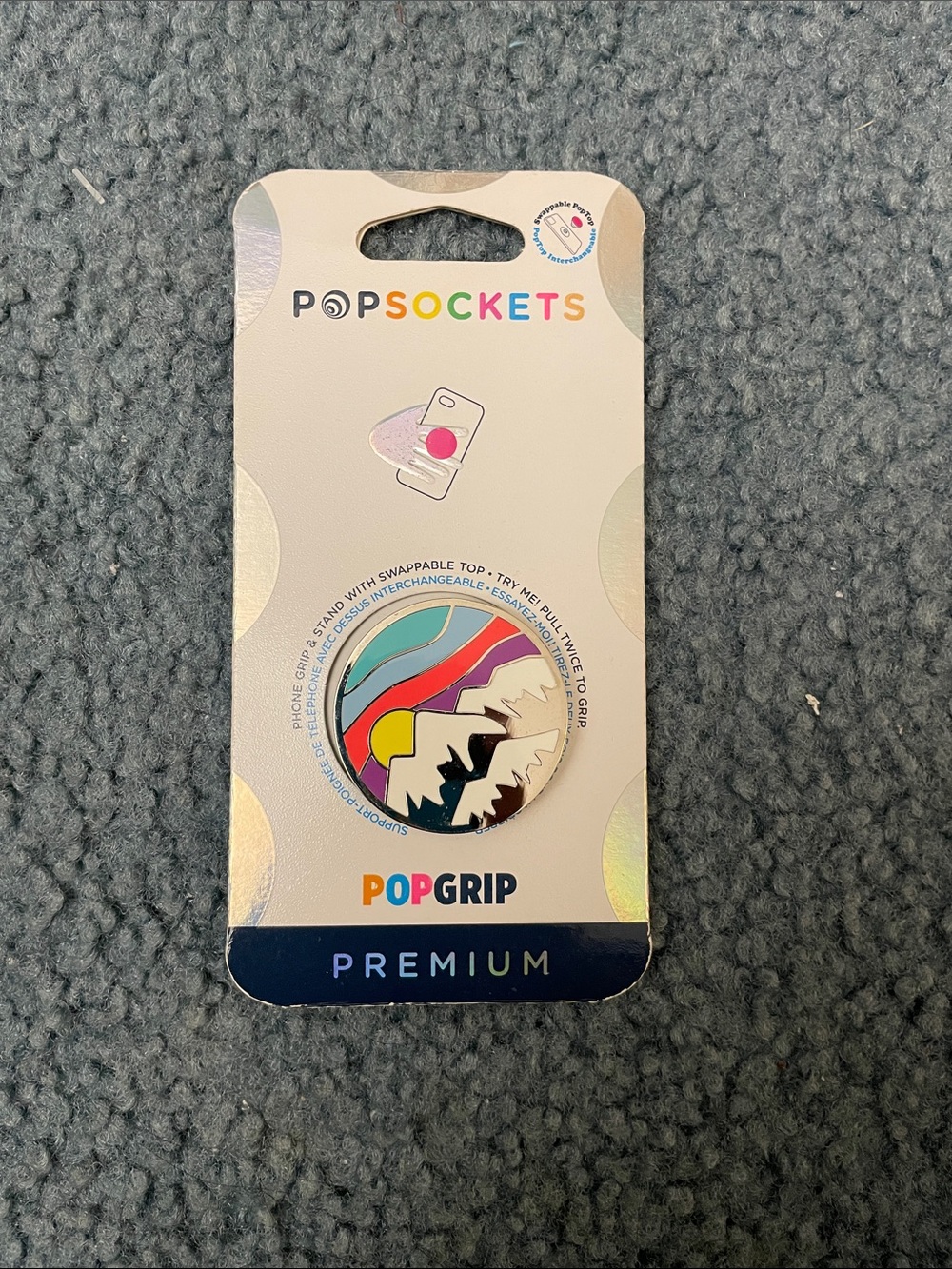 PopSockets PopGrip Multi-Color Abstract Mountain Design